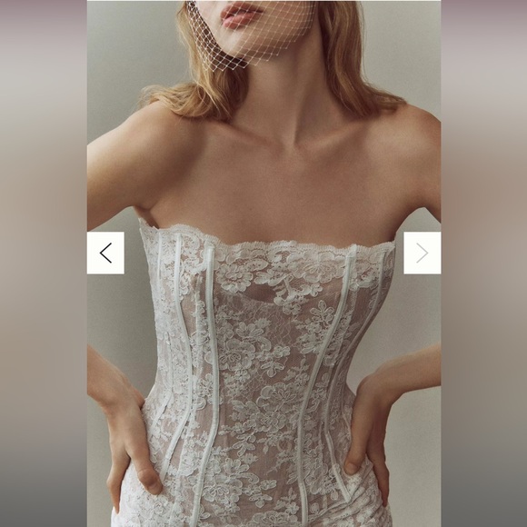 V. Chapman Strapless White Lace Dress - Picture 4 of 4